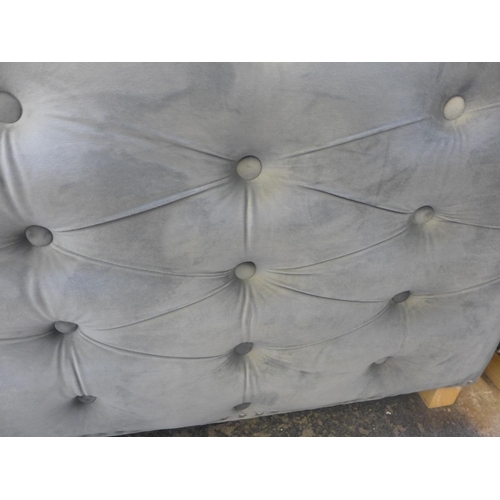 1350 - A Newport grey buttoned velvet three and two seater sofa * This lot is subject to VAT