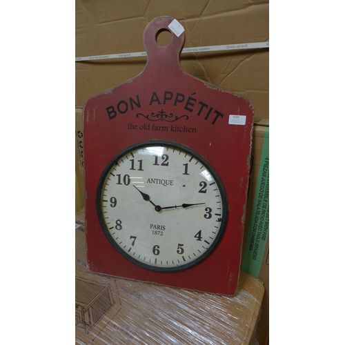 1489 - A 'Bon Appetit' antique effect wall clock