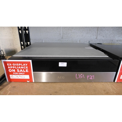 3007 - AEG Stainless Steel And Black Warming Drawer (H140xW595XD535) (Model No: KDK911424M) original RRP £4... 