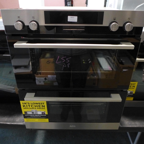 3032 - AEG Built Under Double Oven (H715xW594xD548) - model no.:- DUK431110M, original RRP £732.50 inc. VAT... 