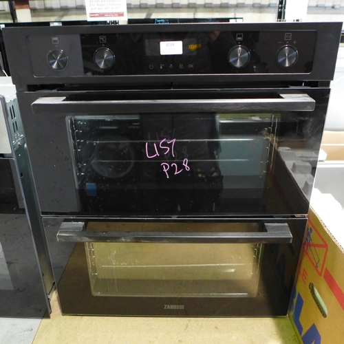 3038 - Zanussi Built-under Double Oven (Model No: ZPCNA7KN) (H715xW594xD568), original RRP £540.84 inc. VAT... 