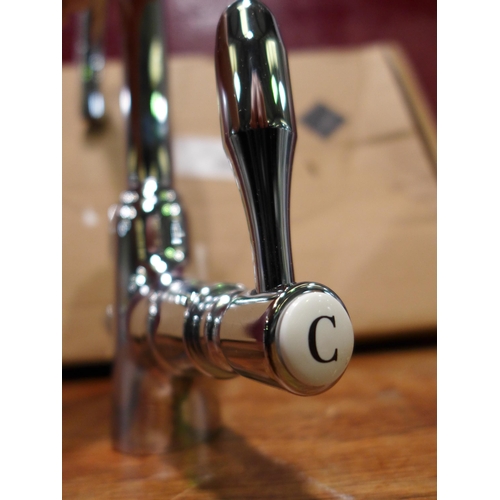 3059 - Fortuna Tap Chrome with Chrome Handles - High/Low Pressure (Model No: 64CR544ELLEWN) original RRP £1... 