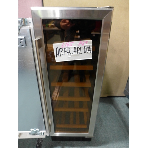 3075 - Viceroy  Under Counter Wine Cooler (H870xW295xD570) (Model No: WRWC30SSED) (416-165) * This lot is s... 