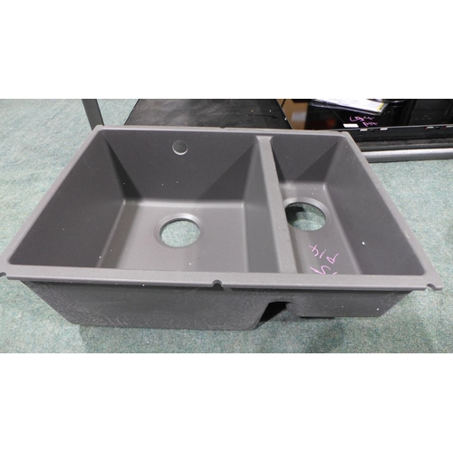 3094 - Samos Composite Undermount Rock Grey 1.5 Bowl Sink, original RRP £415.84 inc. VAT (416-95) * This lo... 