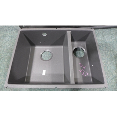 3094 - Samos Composite Undermount Rock Grey 1.5 Bowl Sink, original RRP £415.84 inc. VAT (416-95) * This lo... 