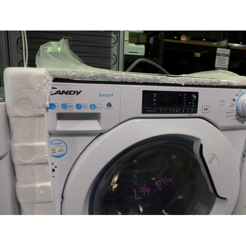 3104 - Candy Integrated Washer Dryer (9+5kg) (H820xW600xD525) - model no.:- CBD 495D1WE, original RRP £412.... 