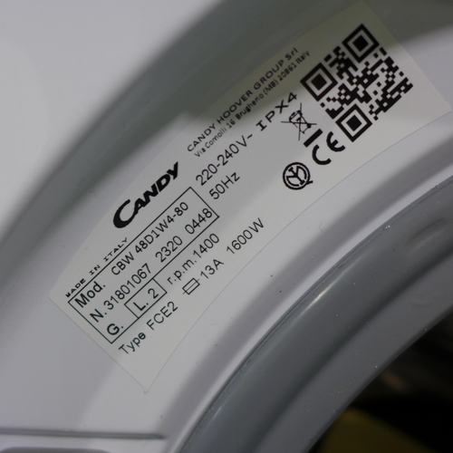 3105 - Candy Integrated Washing Machine (8kg) (H820xW600xD530) (Model No: CBW48D1W4-80) original RRP £374.1... 