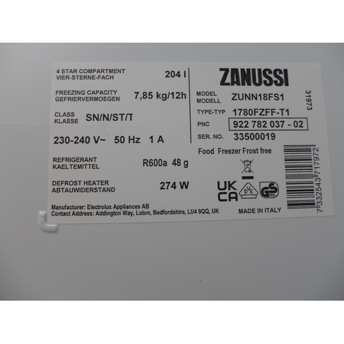 3106 - Zanussi Integrated Tower Freezer (frost free) (H1772xW548xD549) - model no.:- ZUNN18FS1, original RR... 