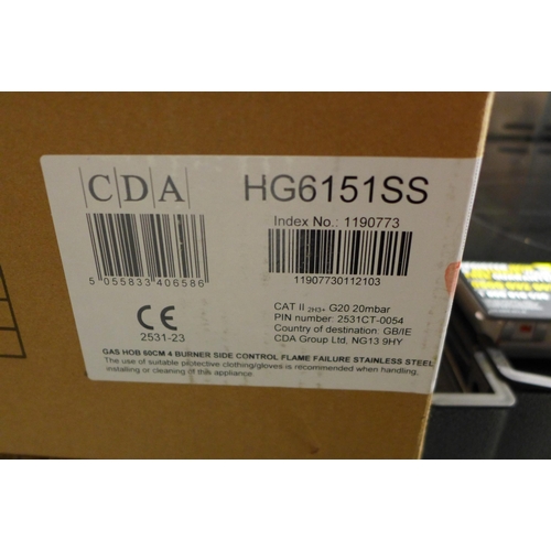 3134 - CDA 4 Burner Gas Hob Model: HG6151SS (H43xW580xD500), original RRP £137.50 inc. VAT (416-112) * This... 