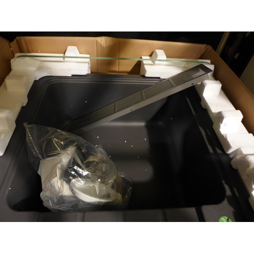 3155 - Grey Composite Sink with Drainer & Fixings (416-43) * This lot is subject to VAT