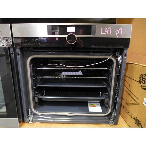 3157 - AEG Pyrolytic Single Oven (Damaged Door) (H594xW594xD567) - model no:- BPK842720M, original RRP £832... 