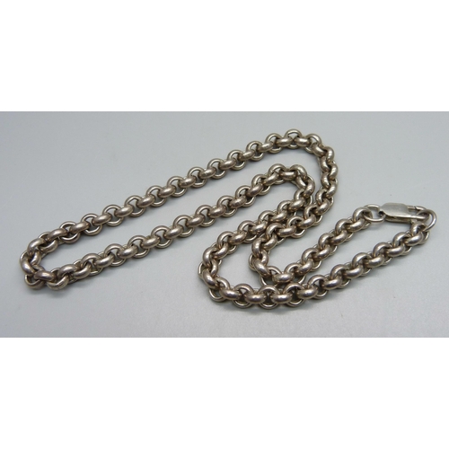 1008 - A heavy silver neck chain, 65g, 46cm