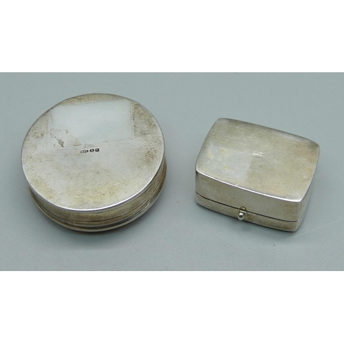 1010 - Two silver pill boxes