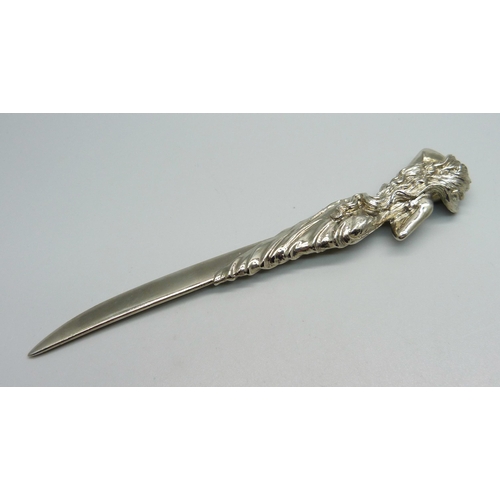 1071 - An Art Nouveau style paper knife, 15cm