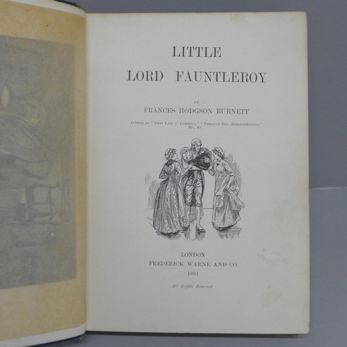 622 - Little Lord Fauntleroy by Frances Burnett with blue and red cloth, published by Frederick Warne & Co... 