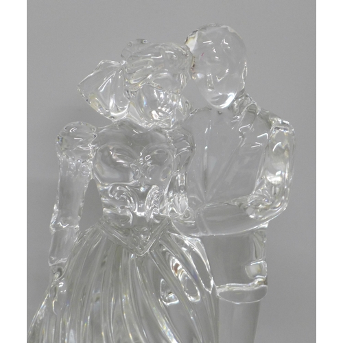 629 - A glass figure sculpture, signed Nachtmann