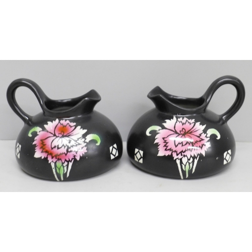 631 - A pair of Shelley Carnation Milk jugs