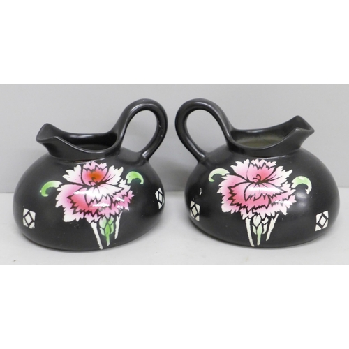 631 - A pair of Shelley Carnation Milk jugs