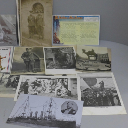 638 - A collection of twenty-three military related postcards