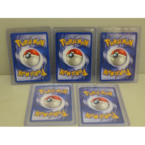 639 - Five vintage holographic Pokemon cards