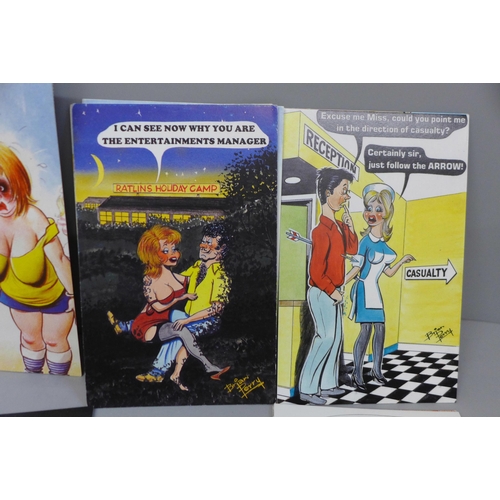 648 - Postcards; 75 Bamforth comic postcards, vintage to modern