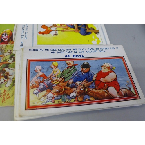 648 - Postcards; 75 Bamforth comic postcards, vintage to modern