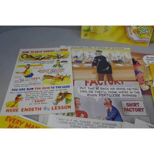 648 - Postcards; 75 Bamforth comic postcards, vintage to modern