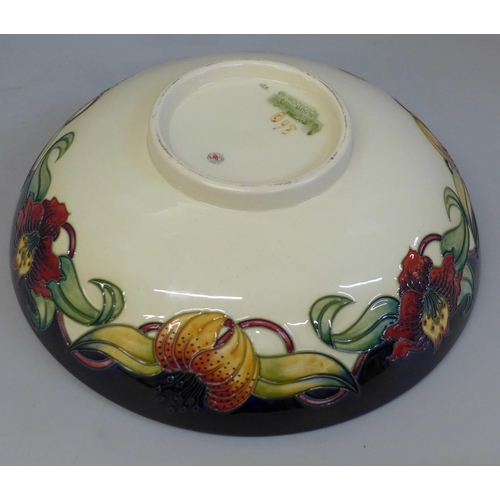 656 - A Moorcroft bowl, Anna Lily by Nicola Slaney, 26cm