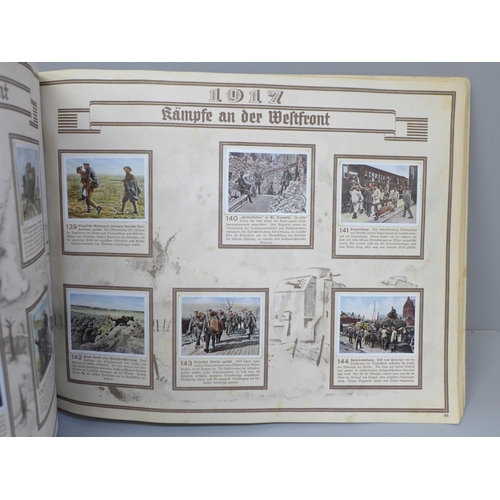 671 - A German WWI cigarette card album, der Welt Krieg