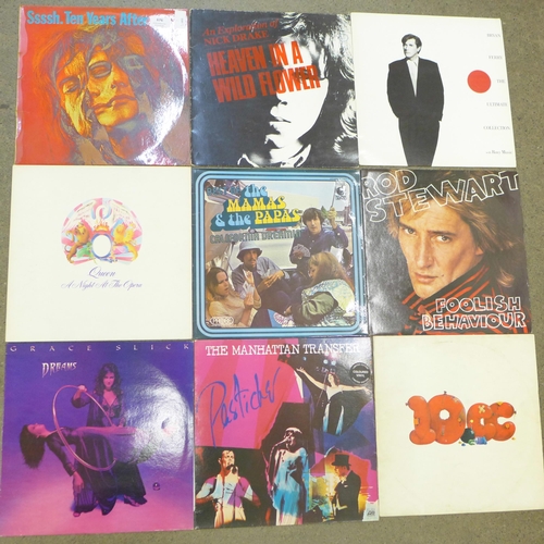 676 - Eighteen LP records including Queen, Ten Years After and Nick Drake