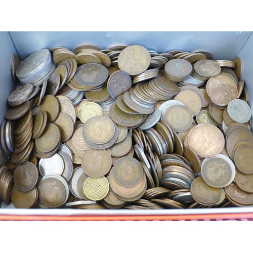 684 - Coins; a box of GB coins and crowns