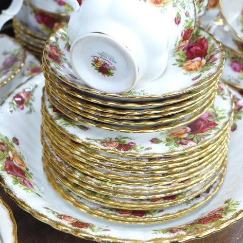 689 - Royal Albert Old Country Roses china including two tureens, tea service, coffee pot, five soup bowls... 