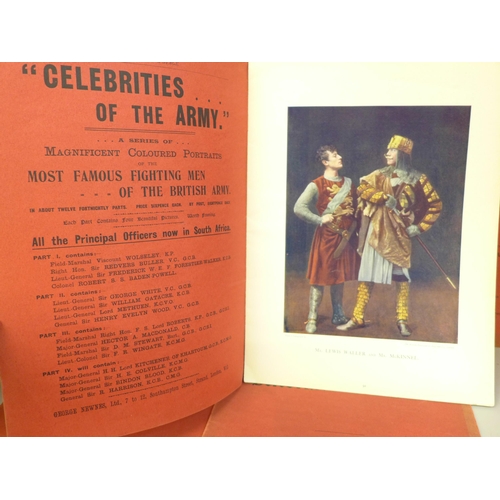 702 - Celebrities of the Stage, eleven volumes, first issue has loose covers, circa 1900s