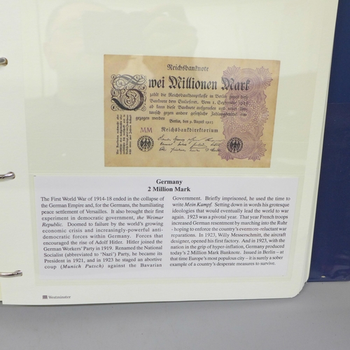 703 - A Westminseter Banknotes of the World folder of banknotes