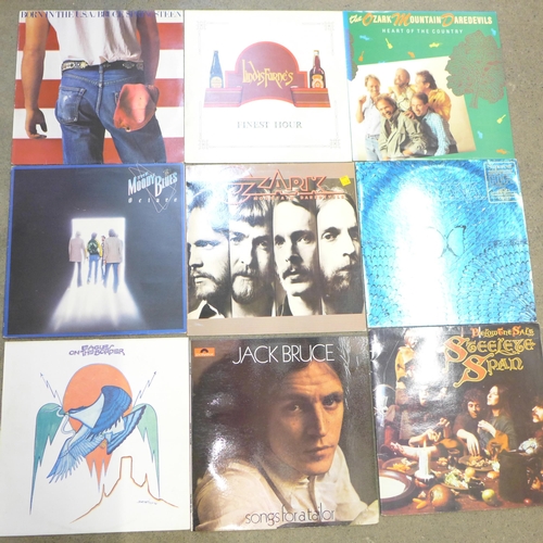 710A - A collection of LP records including Bruce Springsteen, The Eagles, etc.