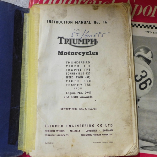 712 - Motorcycle Sport magazines from 1970s, 1980s and 1990s (164), Bike magazines (8) plus a Triumph Inst... 