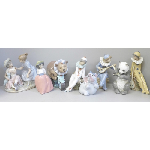 720 - A collection of eight Nao figures, two a/f