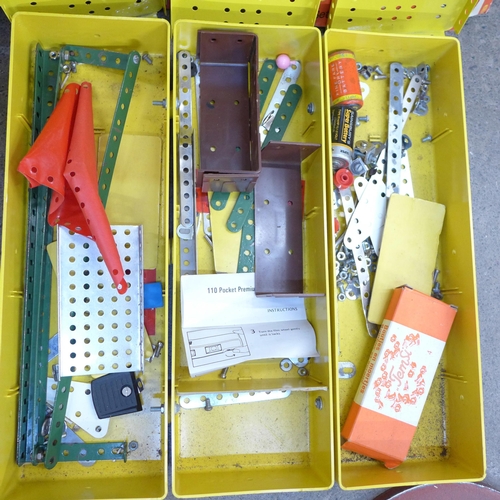 734 - A box of mixed Meccano and other construction sets, including Constructo and Temsi