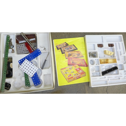 734 - A box of mixed Meccano and other construction sets, including Constructo and Temsi