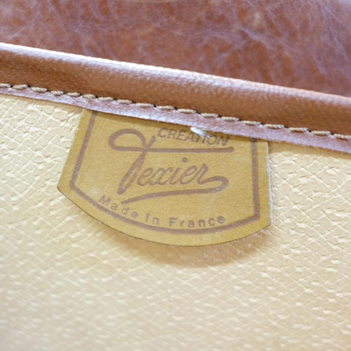 736 - A Texier leather attache/document case and a Pierre Cardin combination lock briefcase (000 combinati... 