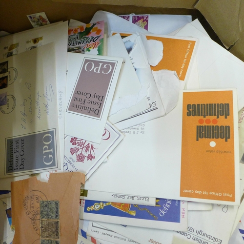 739 - Stamps; a box of stamps, covers, etc., loose and in albums