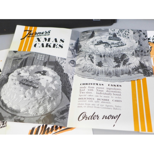 741 - Nottingham Bakeries brochures and photographs for celebration cakes, Turner's, Marsden's and Whitton... 