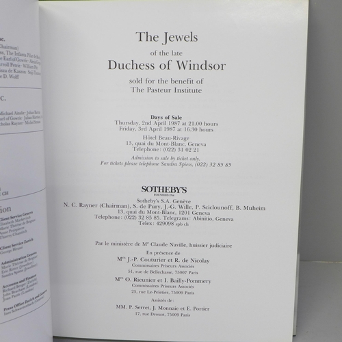 742 - A Sotheby's auction catalogue, The Jewels of the Duchess of Windsor, 1987