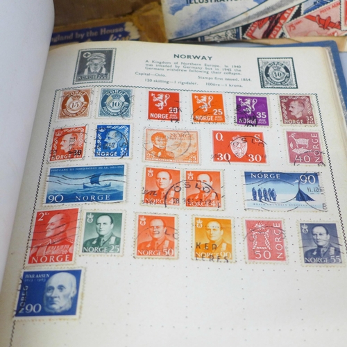 750 - A collection of stamps in two albums