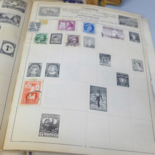 750 - A collection of stamps in two albums