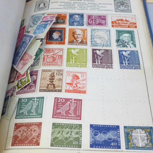 750 - A collection of stamps in two albums