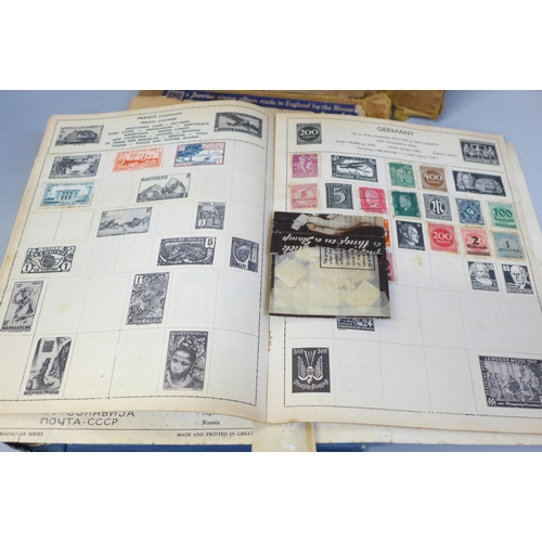 750 - A collection of stamps in two albums