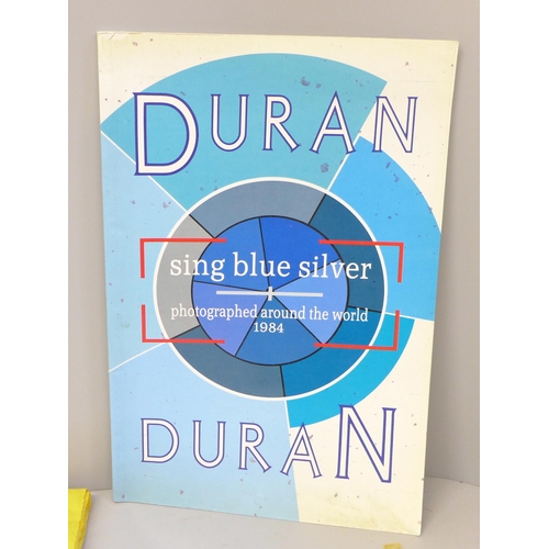 752 - Duran Duran memorabilia including singles, posters, a book and fan club newsletters