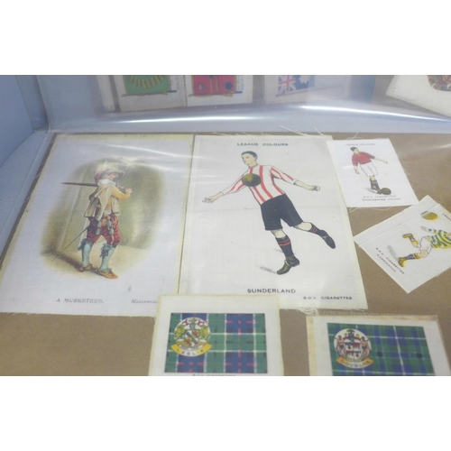 754 - A collection of cigarette cards, Kensitas silks National Flags, a large BDV League Colours Sunderlan... 