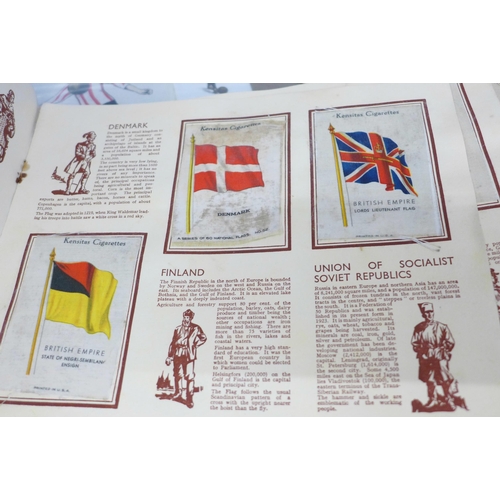 754 - A collection of cigarette cards, Kensitas silks National Flags, a large BDV League Colours Sunderlan... 